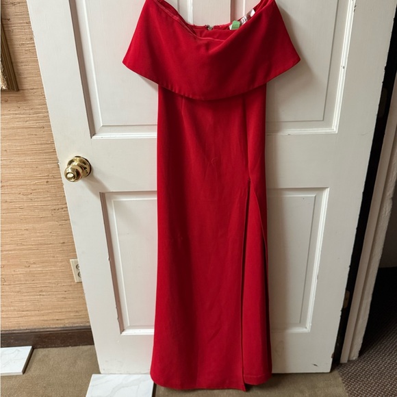 Elegant Red Off-Shoulder Dress